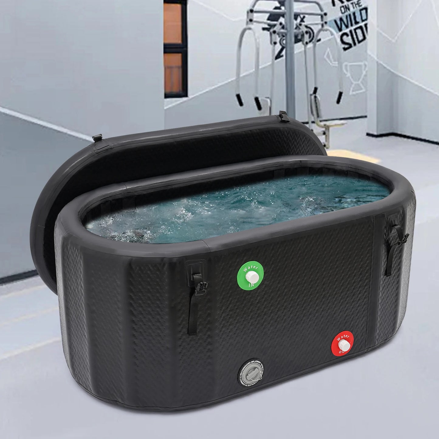 150*80cm Inflatable Ice Bath Tub for Athletes Recovery Portable Cold Plunge Tub Large Capacity 370L with Pump for Muscle Relax