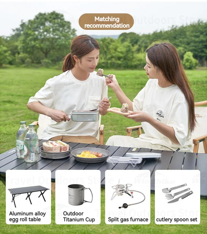 MOBI GARDEN Jiyan 0.8L Lunch Box Set 304 Stainless Steel Ultralight Novelty Camping Supplies Cool Camping Gear Camping Cooking