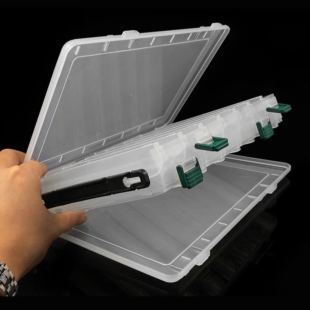 14 Grid Fishing Tackle Storage Box Portable Double Sided Fishing Tool Storage Box Multifunctional for Fish Hook Lure Fake Bait