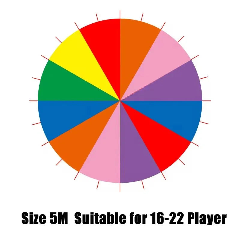 Multiple People Outdoor Camping Rainbow Umbrella Parachute Toy Jump-Sack Ballute Play Interactive Teamwork Game Toy For Kids
