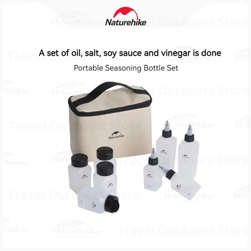 Naturehike Outdoor BBQ Picnic 8 Pieces Set Seasoning Spice Storage Jars Set With Storage Bag Delivery Bags Camping Accessories