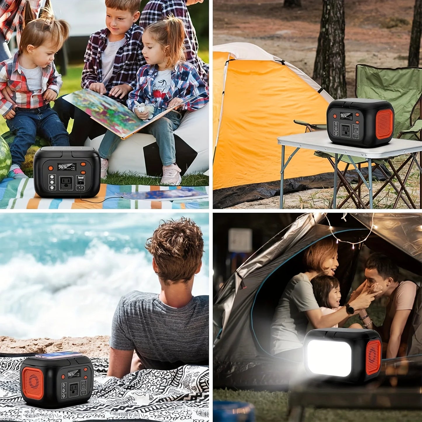 150W Portable Power Station with 30W Solar Panel,110V AC Outlets Solar Generator Power Bank For Camping Travel RV Home Emergency