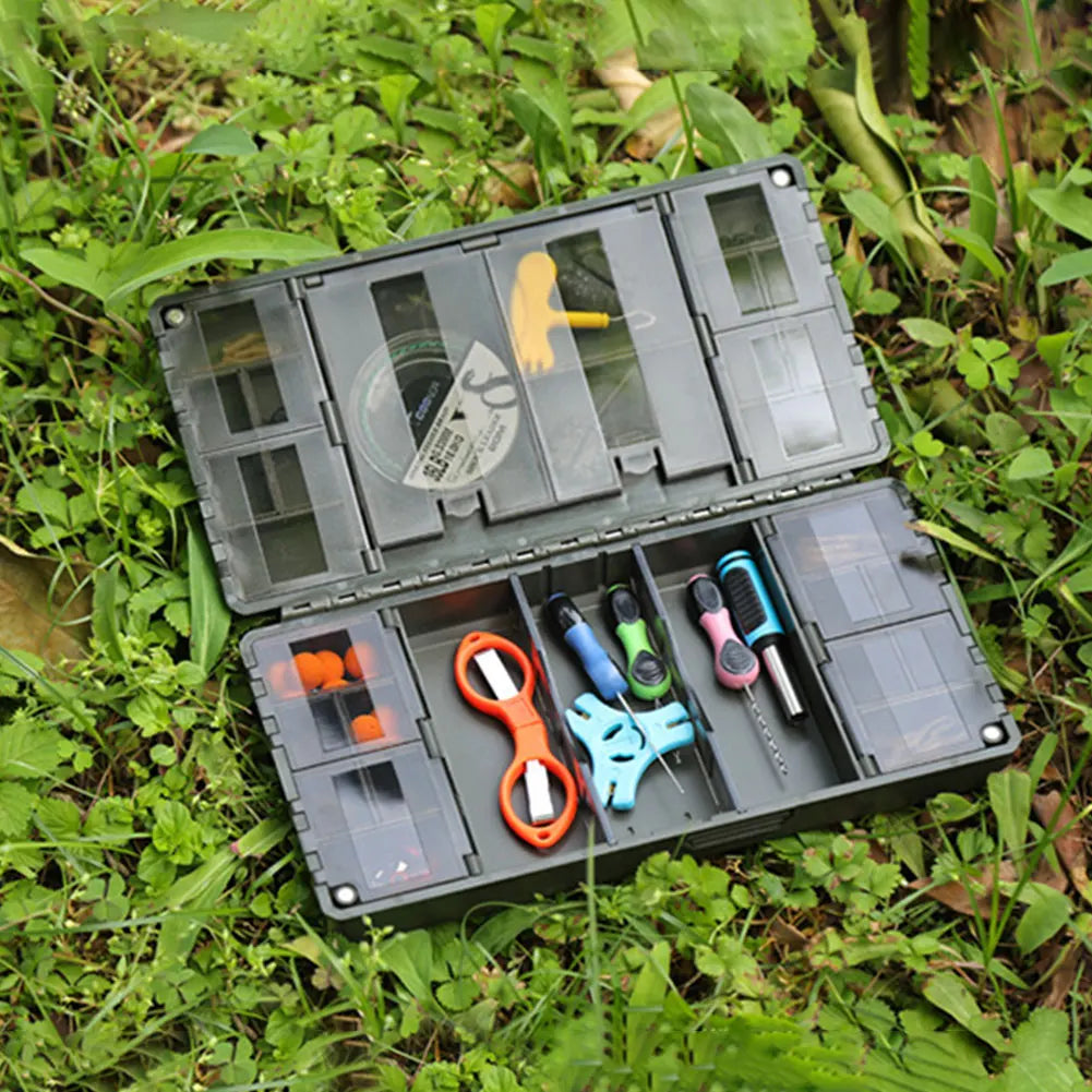 Carp Fishing Organizer Box Portable Fishing Tackle Storage Organizer Portable Spoon Hook Bait Box Fishing Gear Accessories