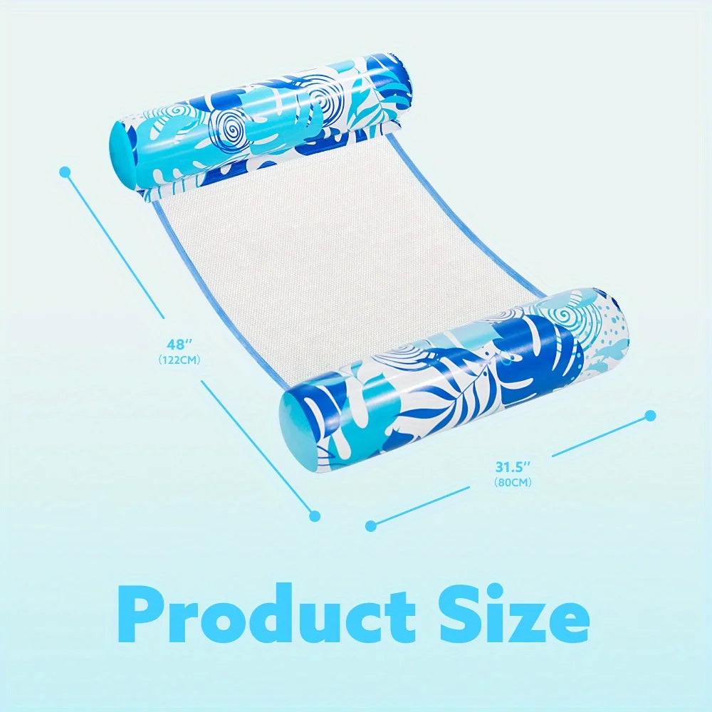 SYNCFUN 2 Packs Hammock Pool Floats Adults, 4-in-1 Multi-Purpose Inflatable Pool Floats PVC Water Hammock Lounge Floaties