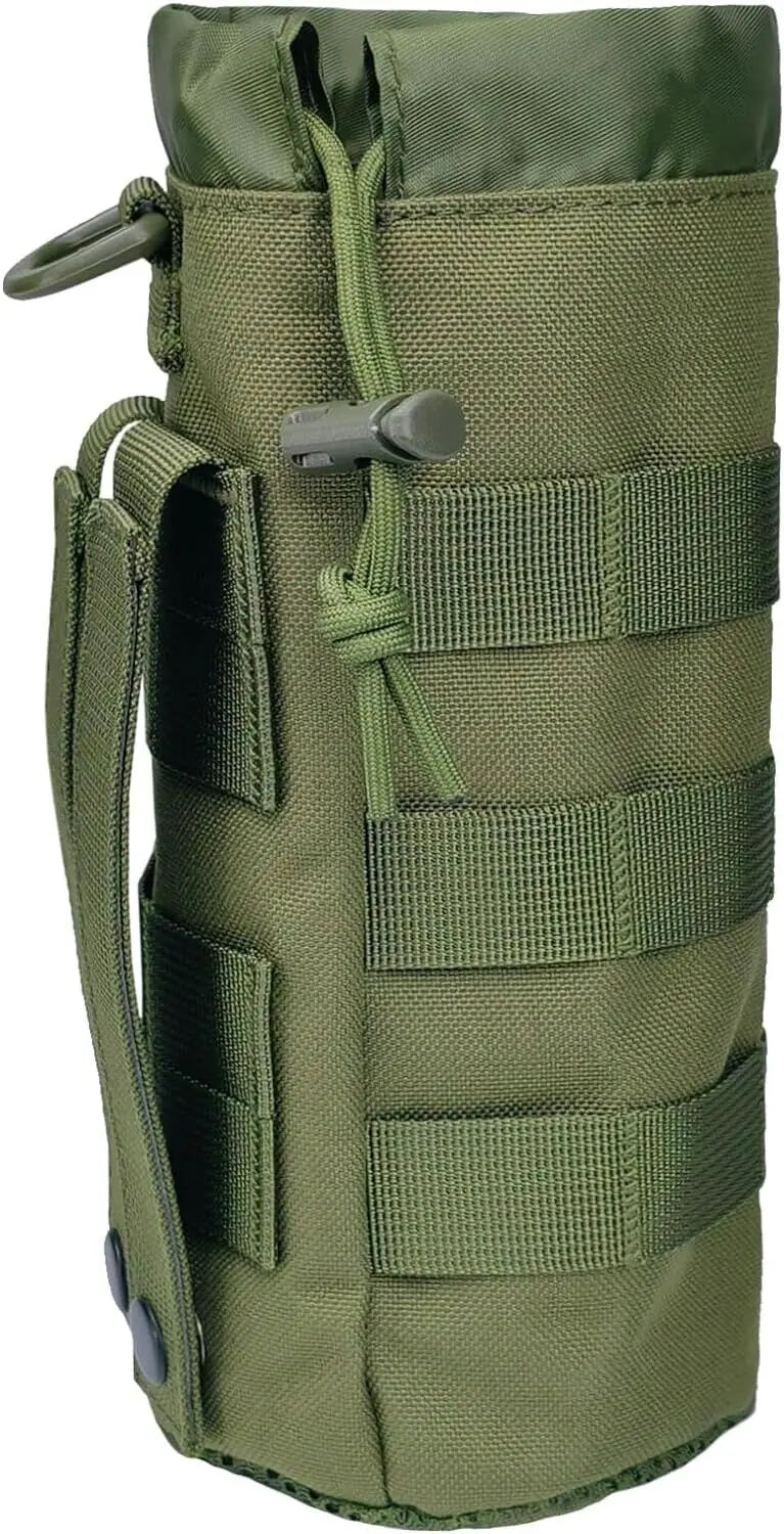 Tactical MOLLE Bottle Pouch Bag Travel Sprots Molle Water Bottle Holder with Drawstring Open Top and Mesh Bottom