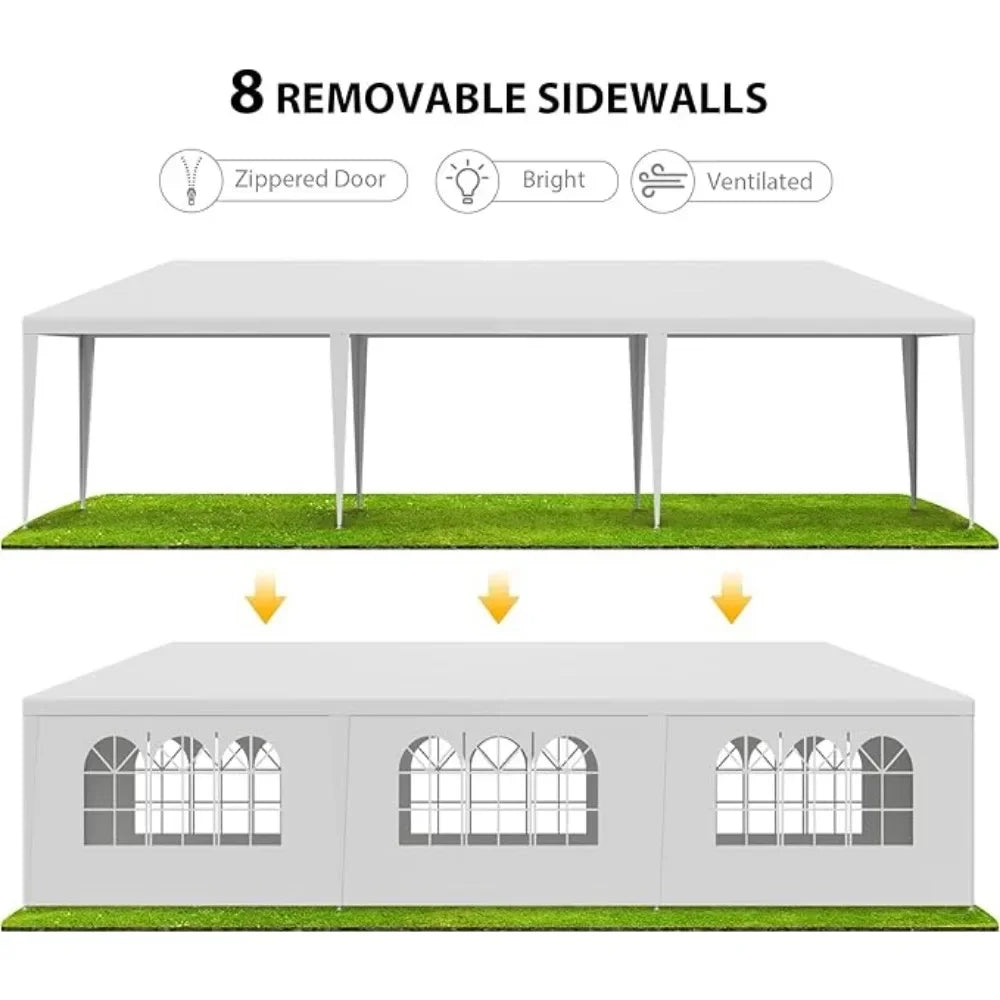 10'x30' Outdoor Canopy Tent Patio Camping Gazebo Shelter Pavilion Cater Party Wedding BBQ Events Tent