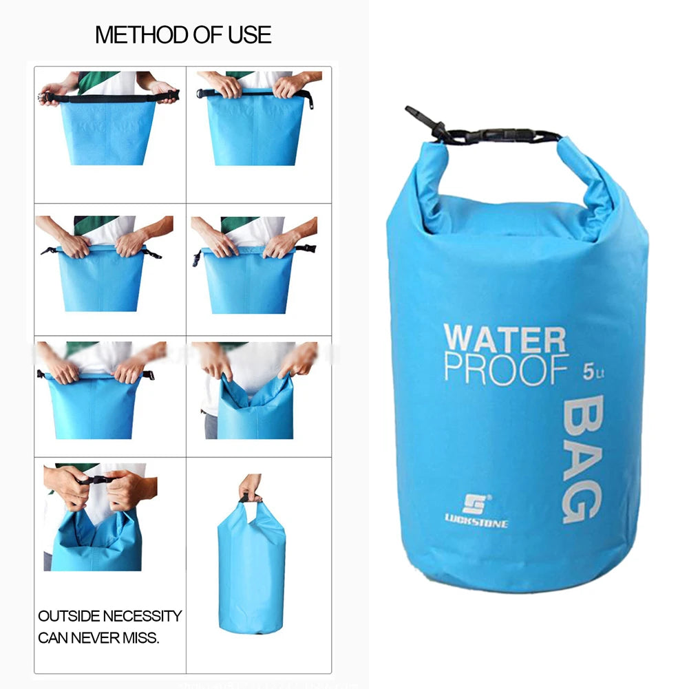 5L Waterproof Dry Bag Phone Pouch Ultralight Drifting Swimming Clothes Storage Bag for Kayaking Rafting Boating Camping