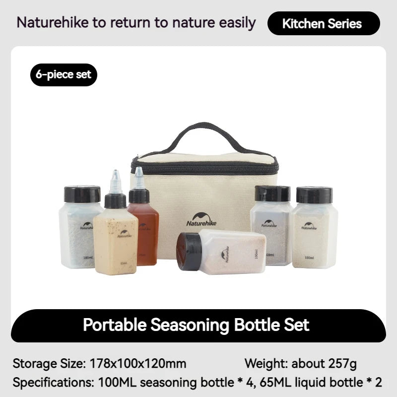 Naturehike Outdoor BBQ Picnic 8 Pieces Set Seasoning Spice Storage Jars Set With Storage Bag Delivery Bags Camping Accessories