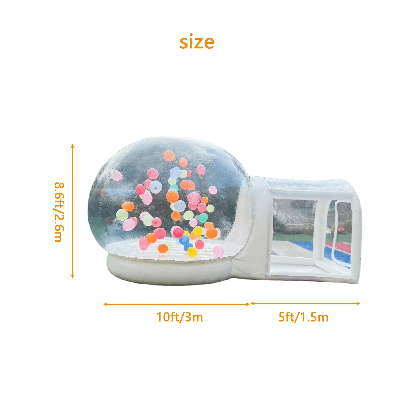 10FT Balloon Jumping Inflatable Bubble house With Trampoline & transparent dome PVC material free shipping with blower For Party