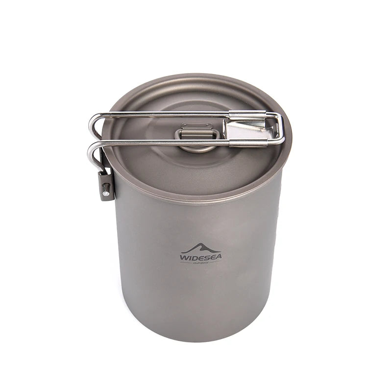 Widesea Camping Cookware Titanium Tableware Tourist Pot Outdoor Cooking Cup Kitchen Picnic Utensils Backpack Hiking Trekking