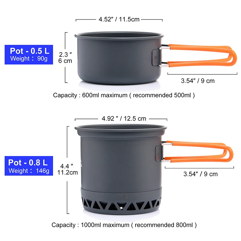 Widesea Camping Cooking Set Backpack Gas Burner Outdoor Cookware Stove Camping Kitchen Equipment Tourist Cooker Hiking Fishing