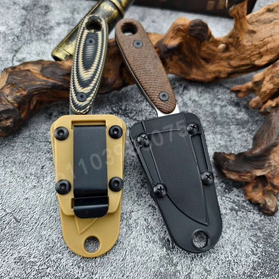 Izula Sheathed Small Straight Knife D2 Blade G10 Handle Portable Household Fruit EDC Carry-Along Tool Knife Picnic Knife
