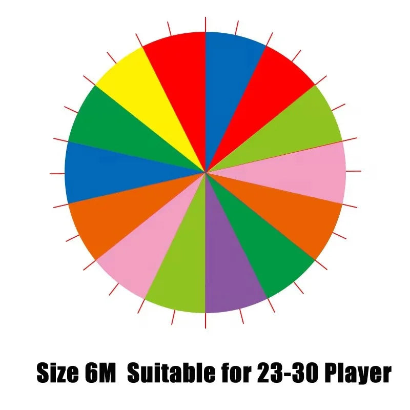 Multiple People Outdoor Camping Rainbow Umbrella Parachute Toy Jump-Sack Ballute Play Interactive Teamwork Game Toy For Kids