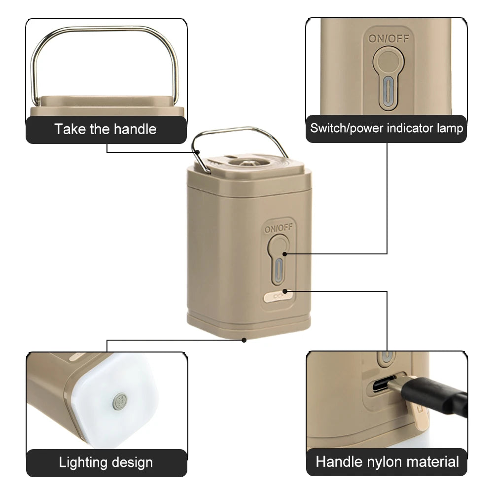 Widesea Portable Electric Inflatable Pump with Camping Light Outdoor Hiking Mini Air Machine for Mattress Pillow Swimming Rings