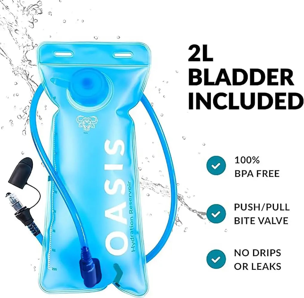 Water Buffalo Hydration Backpack 2L Water Bladder Lightweight Hydration Pack for Hiking Running Biking Raves Road Runner 12L