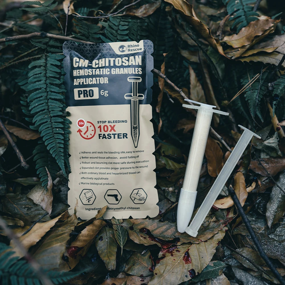 RHINO RESCUE 6g Chitosan Hemostatic Granul | Fast Clotting & Portable for Emergency, Wound Care, Outdoor &  | No-Residue First A