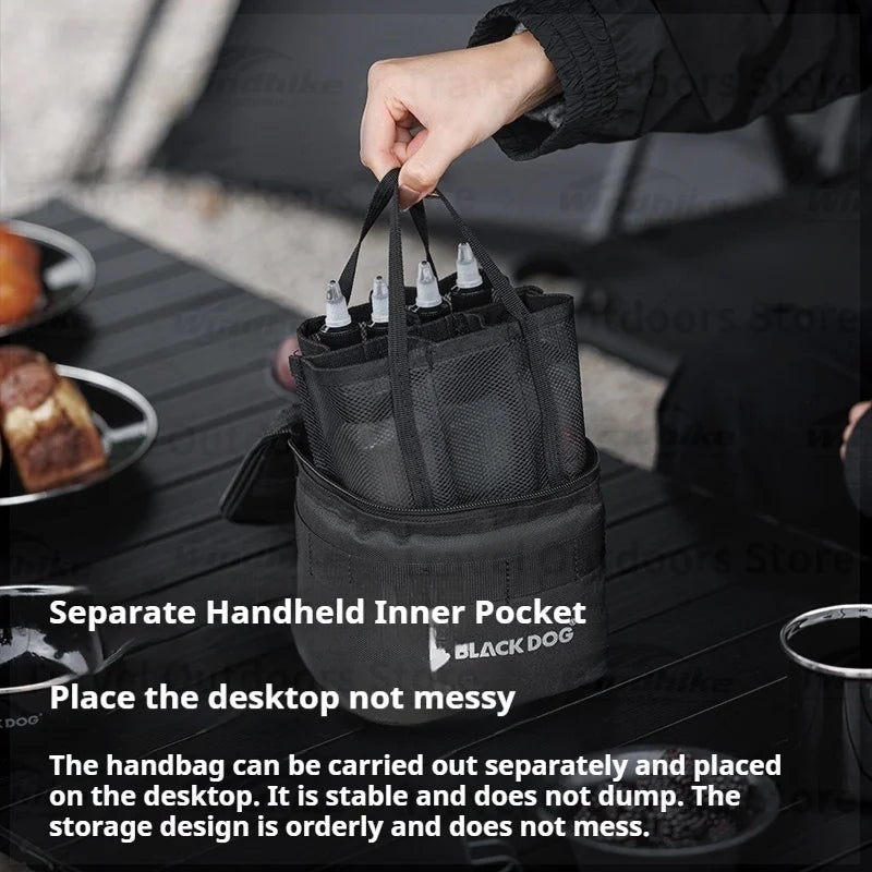 Naturehike BLACKDOG Camping Accessories Outdoor BBQ Picnic Pieces Set Hiking Seasoning Spice Storage Jars Set with Storage Bag