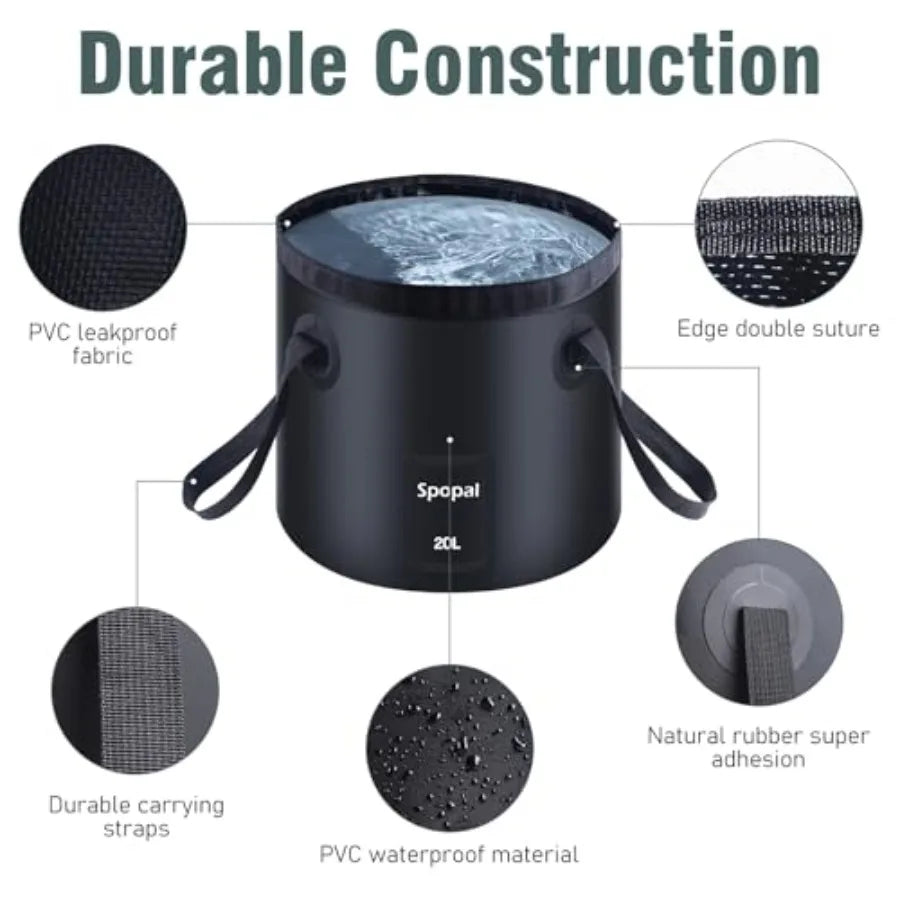 Portable Shower for Camping, [Upgraded] Spopal 8000mAh Rechargeable Camping Shower with 5 Adjustable Speeds, 4 Spray Modes with