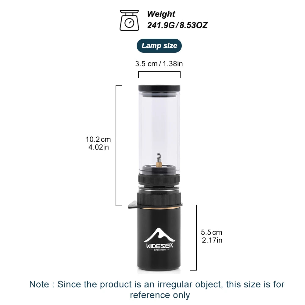 Widesea Camping Gas Lamp High Temperature Explosionproof Reserve Anti-explosion Durable Own Independent Gas Tank Wild Necessary