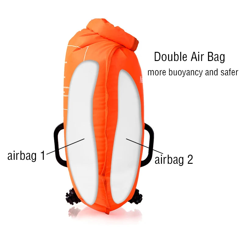 Naturehike 18L Waterproof Bag Inflatable Swimming Bag Double Balloon Swim Buoy Dry Bag Trekking Storage Bag Waterproof Beach Bag