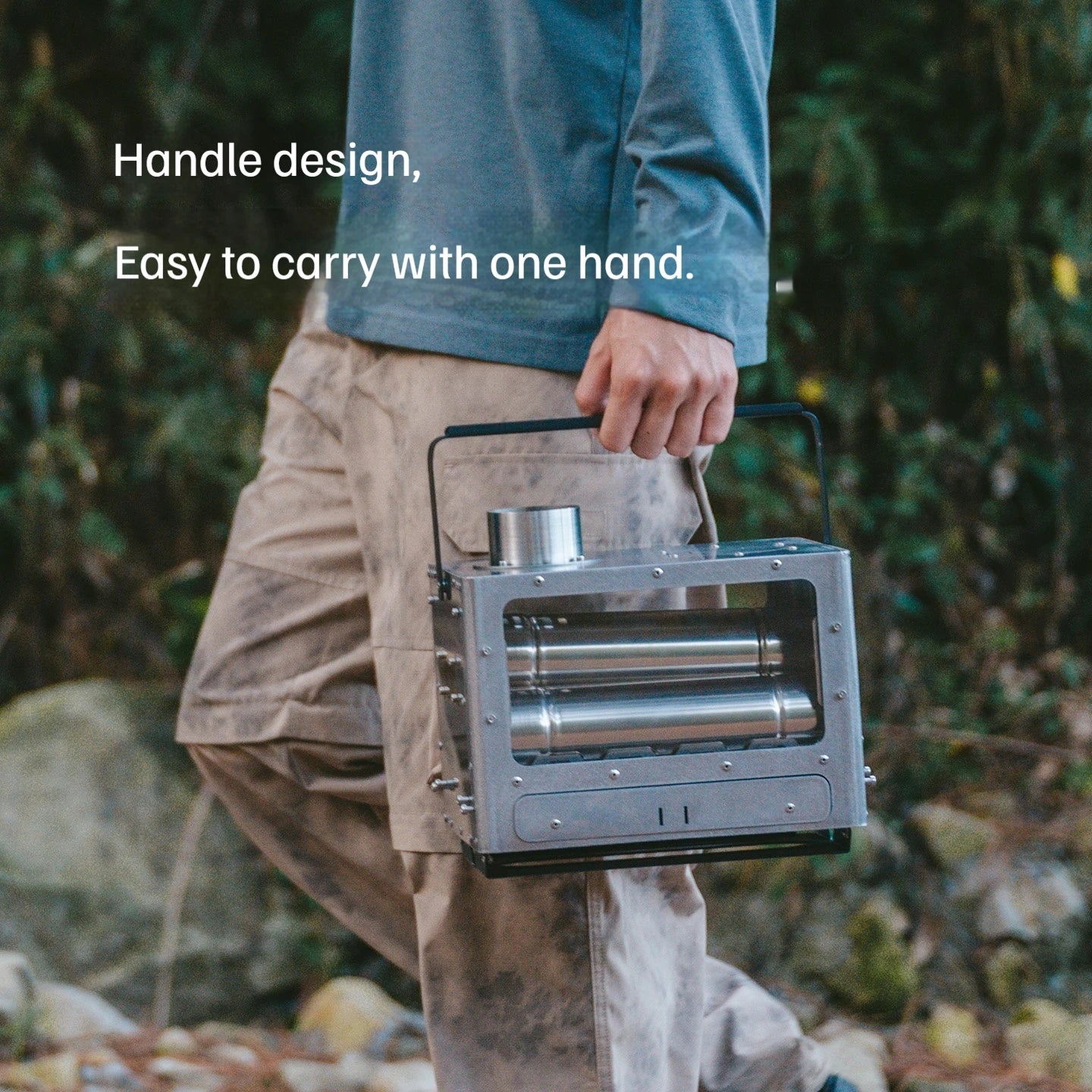 Naturehike Outdoor Wood Stove Tent Heater Stainless Steel Glass Fire Observation Boil Tea Portable Camping Furance with Chimney