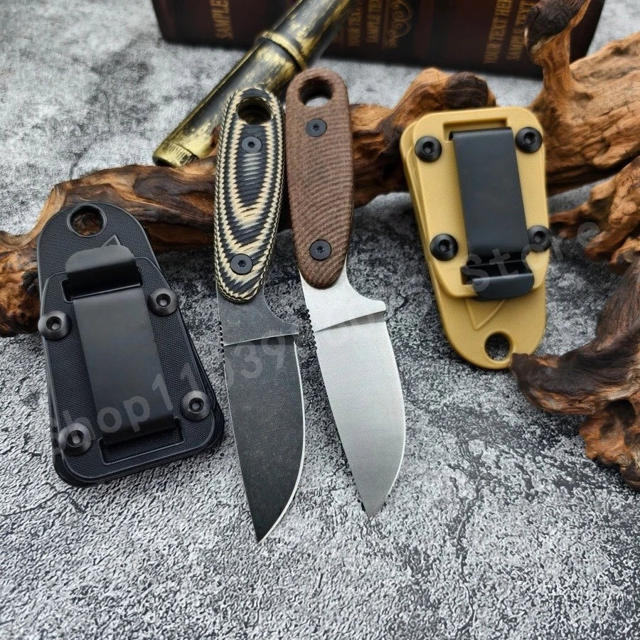 Izula Sheathed Small Straight Knife D2 Blade G10 Handle Portable Household Fruit EDC Carry-Along Tool Knife Picnic Knife