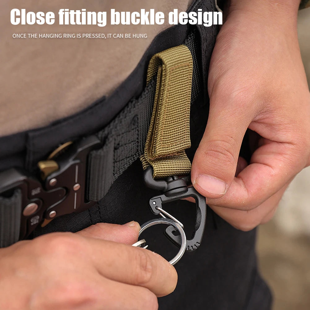 Keychain Buckles Clip D Ring Carabiners Clip 360-Degree Rotation Large D Ring Shape Carabiner Lightweight Keyring Keychain Hook