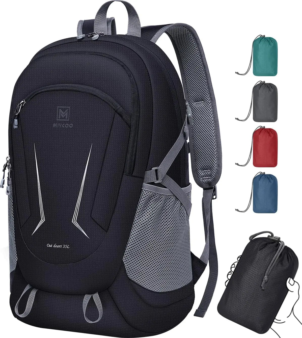 Backpack - Ultra Lightweight Packable Backpack for Travel Camping, Hiking Back Pack Waterproof Foldable Daypack for Men Women Black