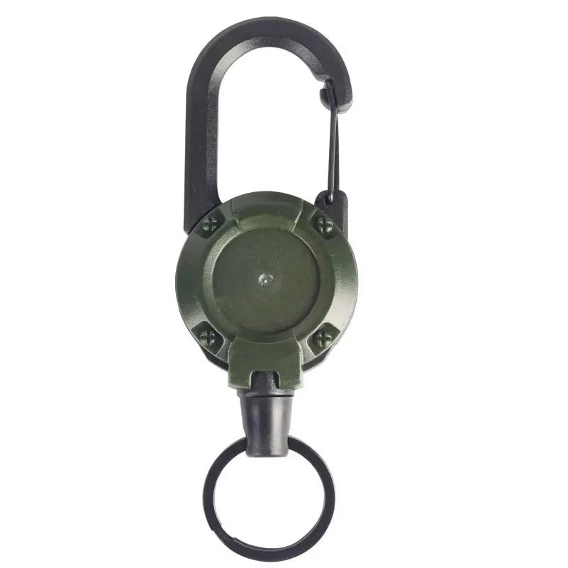 Outdoor Sporty Retractable Key Chain Tool - Heavy Duty Steel Wire Rope, Sturdy Carabiner Buckle & Spring Key Ring