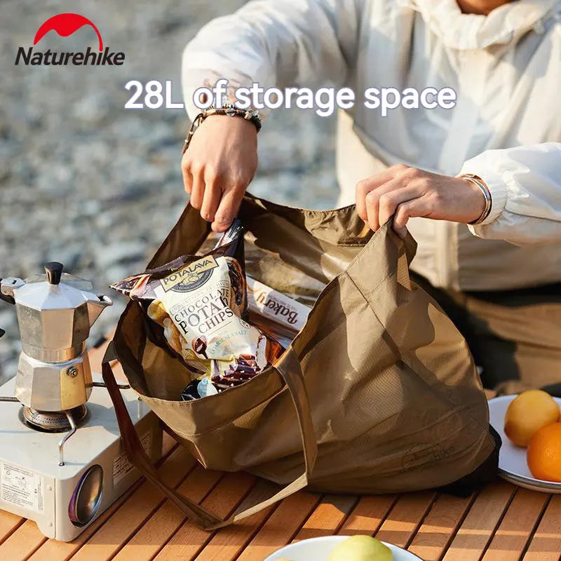 Naturehike Storage Bag Ultralight 20D Nylon 28L Large Capacity Travel  Foldable Tote Bag Reusable Bag Novelty Camping Supplies