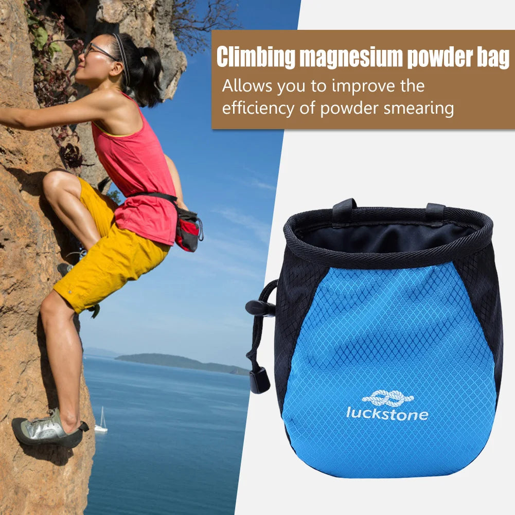 Talcum Powder Bag Waterproof Polyester Chalk Bag Adjustable Belt Weightlifting Pouch Tear Resistance for Outdoor Climbing