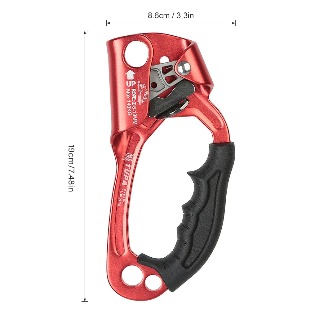 Hand Ascender Vertical Rope Ascender Rock Climbing Equipment Aloft Working Climbing Protective Tools 140kg Bearing Capacity