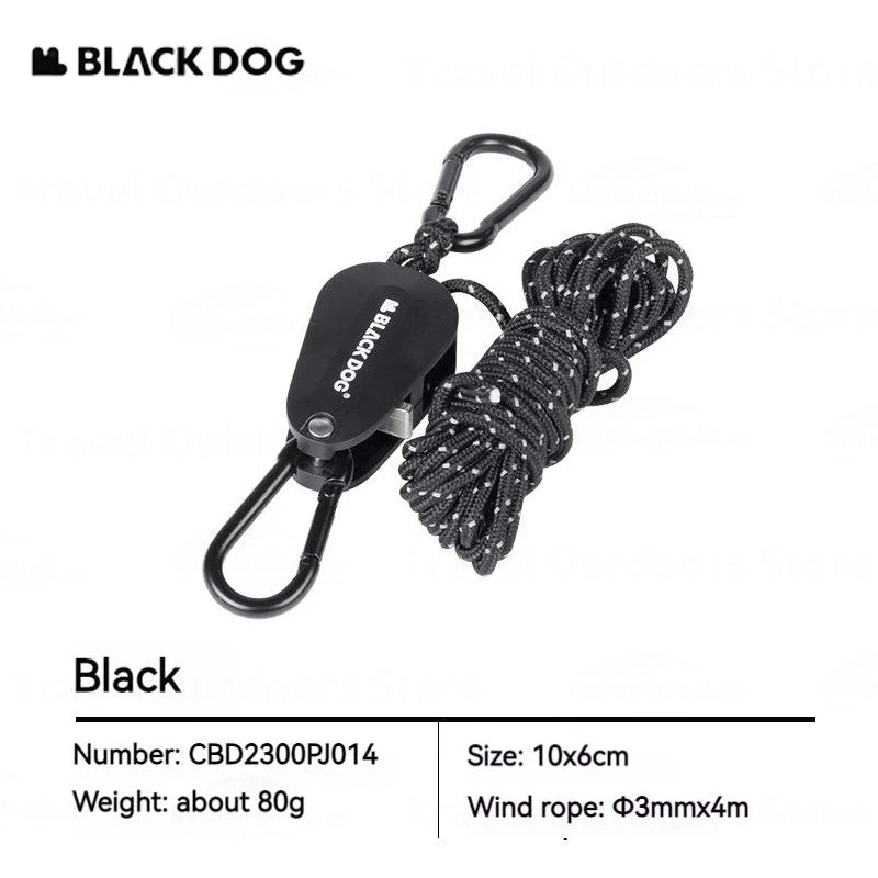 BLACKDOG Camping Rope Tent Adjustable Rope Fastener Fixed Buckle Pulley Tensioner Ratchet Hangers Lights Camp Awning Wind Rope