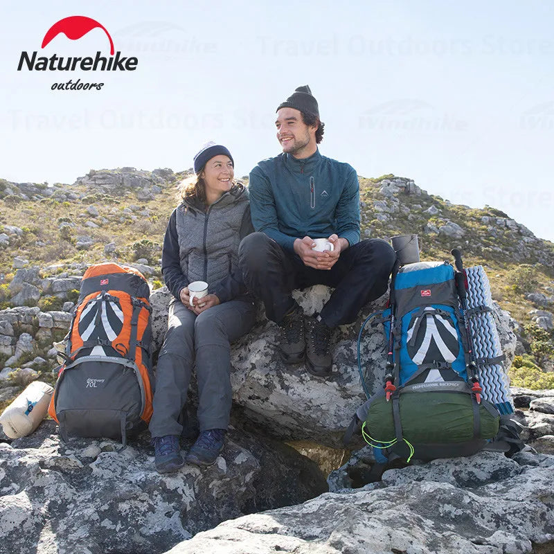 Naturehike Outdoor Backpack 70+5L Hiking Bag Rain Cover Nylon Sports Waterproof Camping Climbing Rucksack With Rainproof Cover
