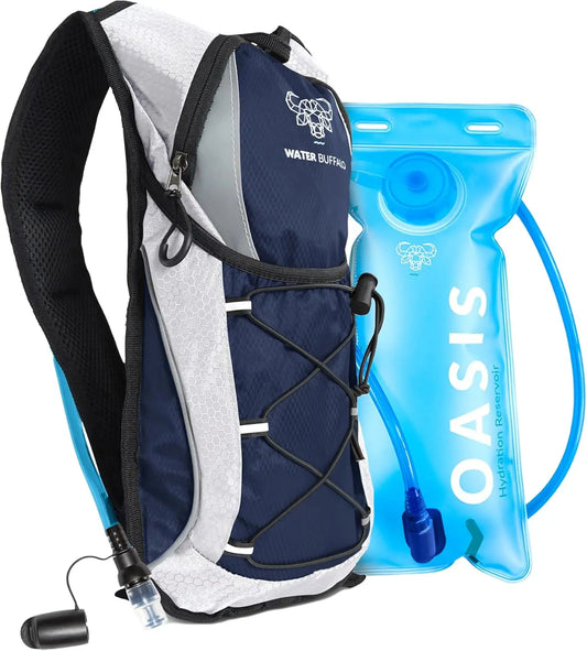 Water Buffalo Hydration Backpack 2L Water Bladder Lightweight Hydration Pack for Hiking Running Biking Raves Road Runner 12L