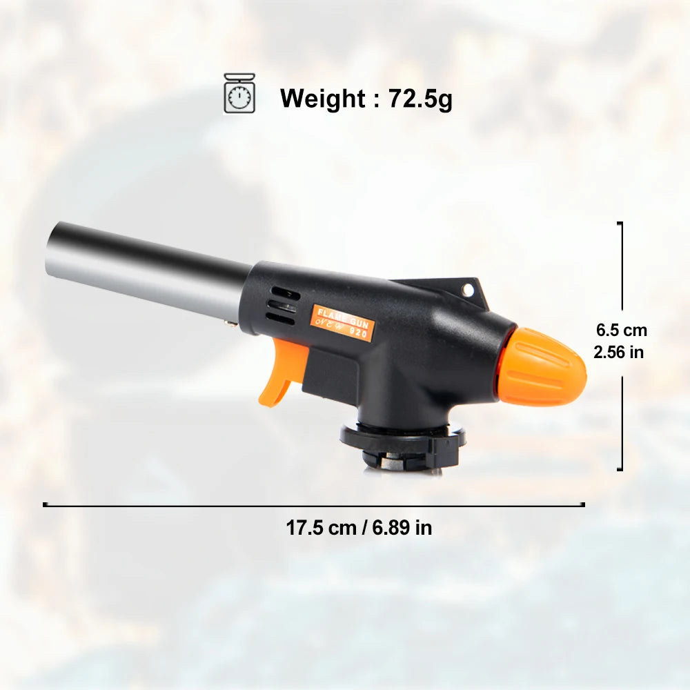 Widesea Camping Flame Gun BBQ Cooking Welding Gas Torch Nozzle Outdoor Ignition Flamethrower Heat Butane Burner Spray Equipment