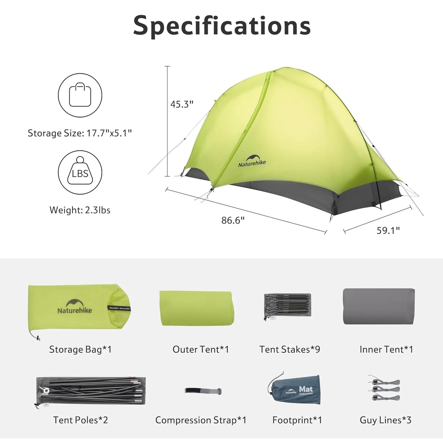 Naturehike Trekking Tent Star Trail EXT Tent Outdoor Hiking Waterproof Tent Double Layer 10D Nylon Cycling Backpacking Tent