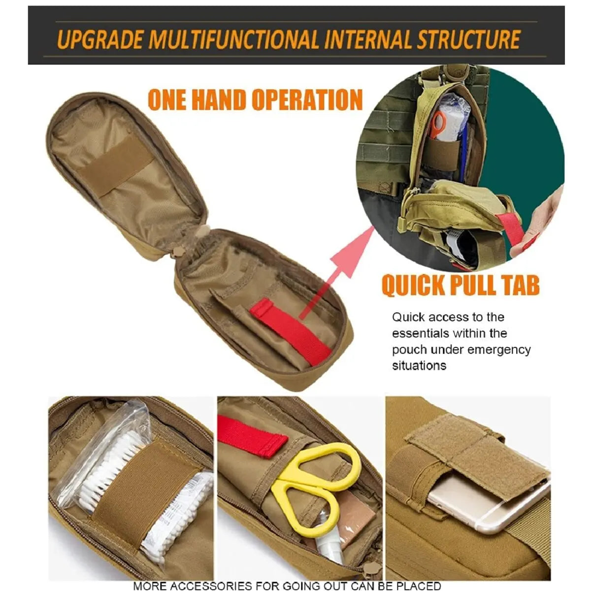 50611s-2 Tactical EMT First Aid Kit Pouch Bag With Tourniquet Scissors Bandage for Emergency IFAK Trauma Combat