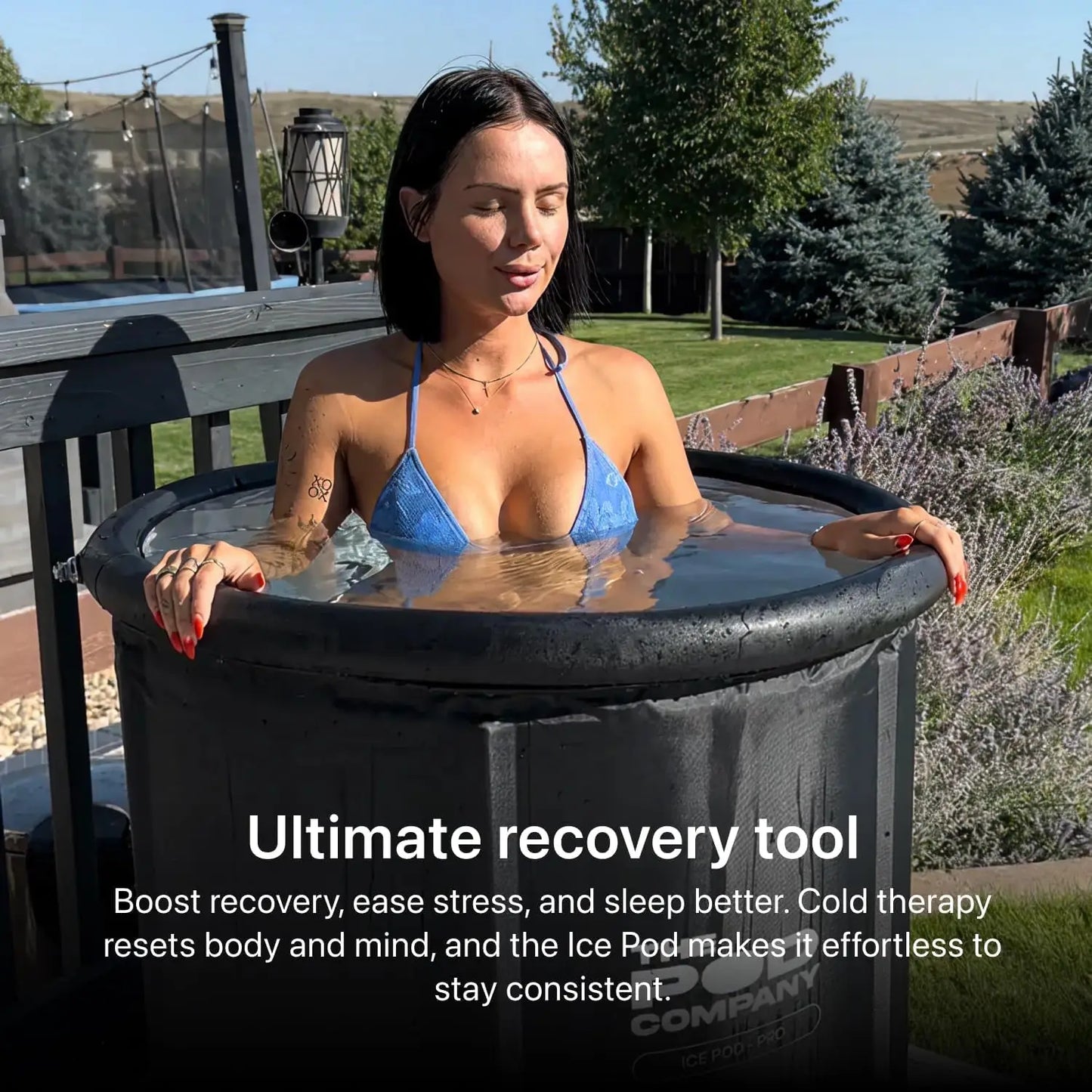 Standard Ice Bath Tub, 84 Gallon Cold Plunge Tub with Cover and Side Drain, Portable Inflatable for Adults, Chiller Compatible
