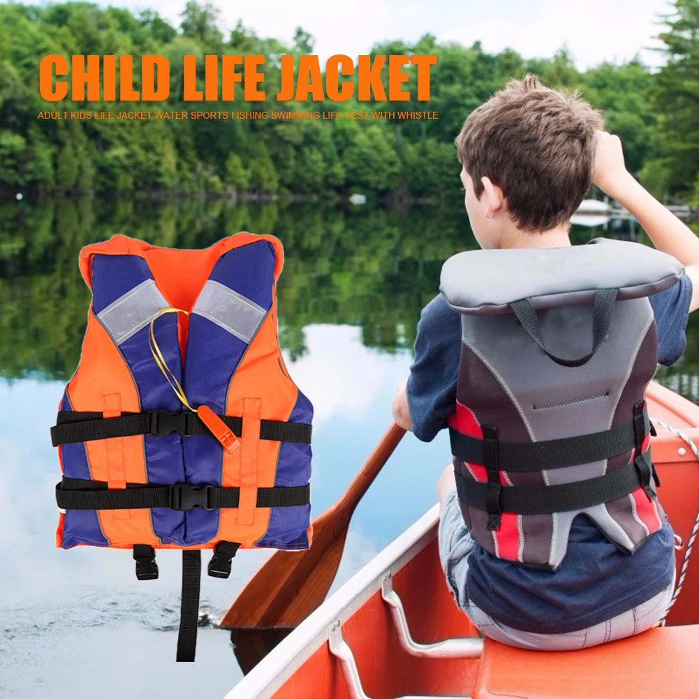 1/2PCS Children Life Jacket With Whistle Swimming Boating Float Vest Adjustable Size Drifting Swimming Life Vest For Water Sport