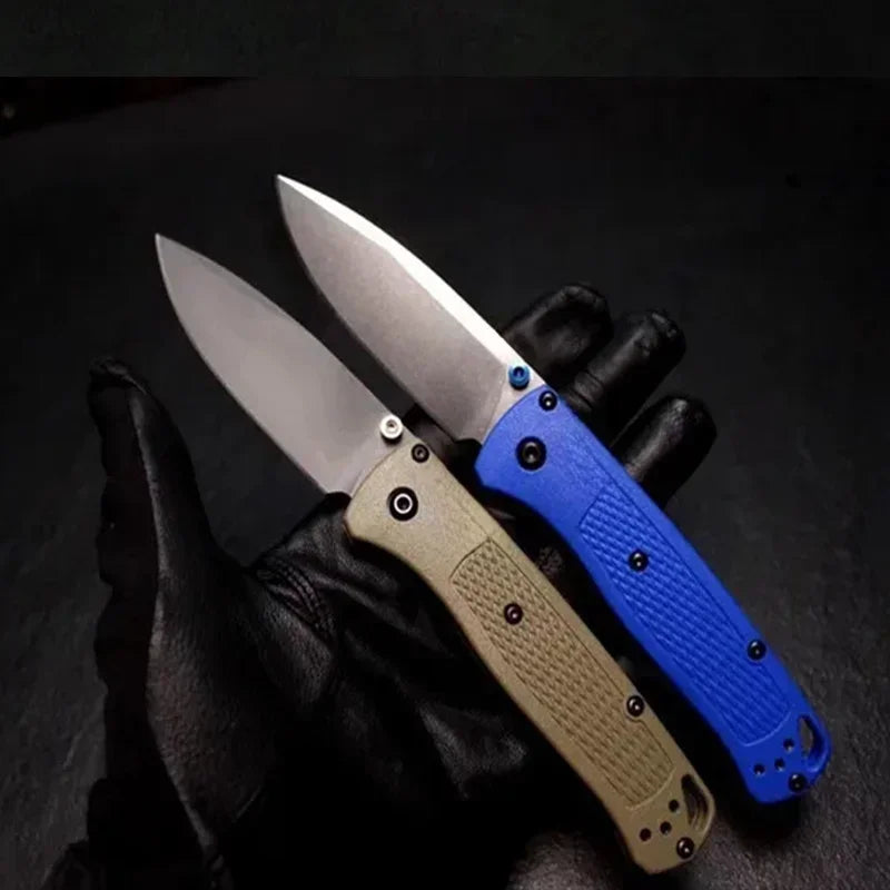 Folding BM 535 Blue/khaki Handle EDC Knife 440C Blade Nylon Fiber Handle Portable Hiking Camping Hunting knife Outdoor Tool