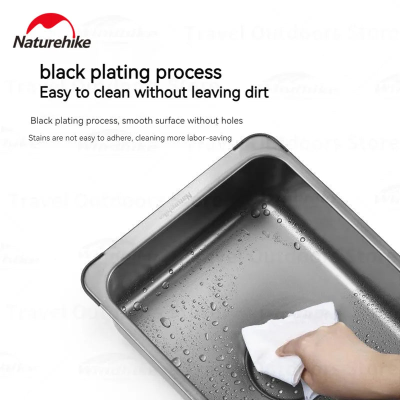 Naturehike Washing Sink Stainless Steel Outdoor Cookware Basin Camping Washbasin Multi Tool Kitchen Camp Accessories Supplies