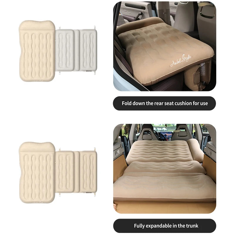 Anbelstyle Portable Inflatable Mattress Car SUV Air Bed Inflatable Sof Inflatable Air Mattres Car Mattress Set for Road Trips