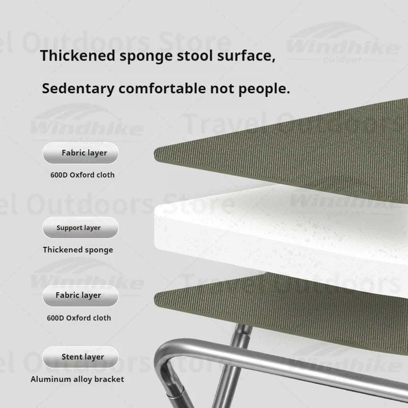 Naturehike Camping Folding Chair Portable Fishing Stool Thicken Sponge Hiking Seat Outdoor Lightweight Aluminium Camping  Chairs