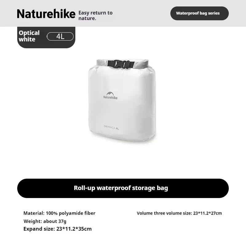 Naturehike 2L/4L/8L Multipurpose Storage Bag Roll-top Waterproof Bag Lightweight Nylon Outdoor Camping Hiking Durable Trips Bags