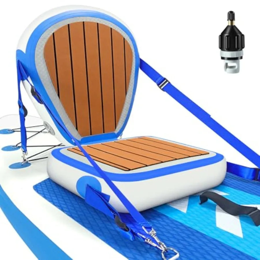 Inflatable Kayak Seat with Back Support Universal Sturdy Paddle Board Seats for Sit on Top Adjustable Blow Up Seat with Inflate