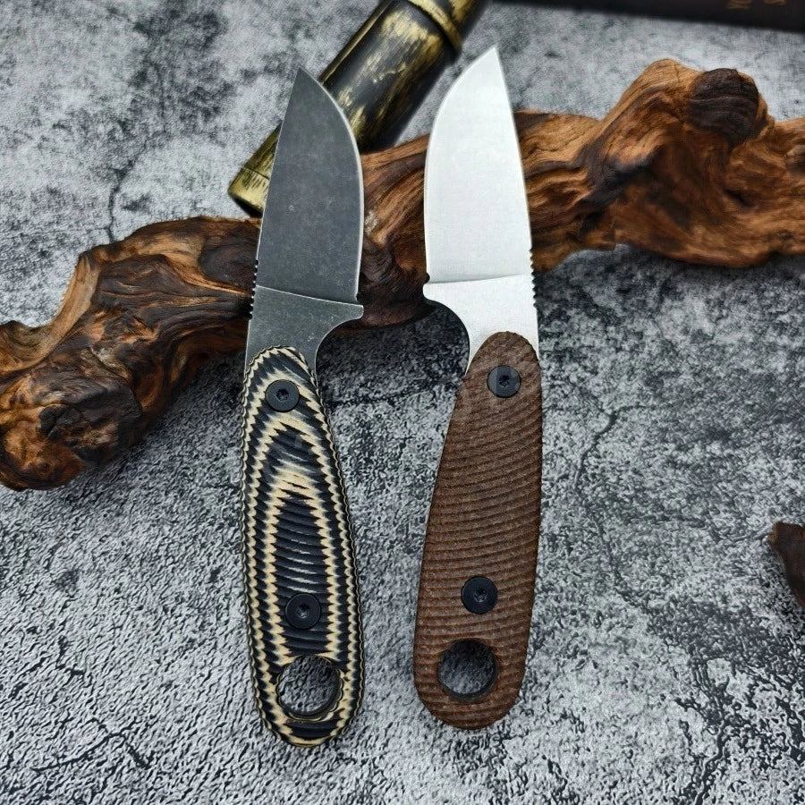 Izula Sheathed Small Straight Knife D2 Blade G10 Handle Portable Household Fruit EDC Carry-Along Tool Knife Picnic Knife