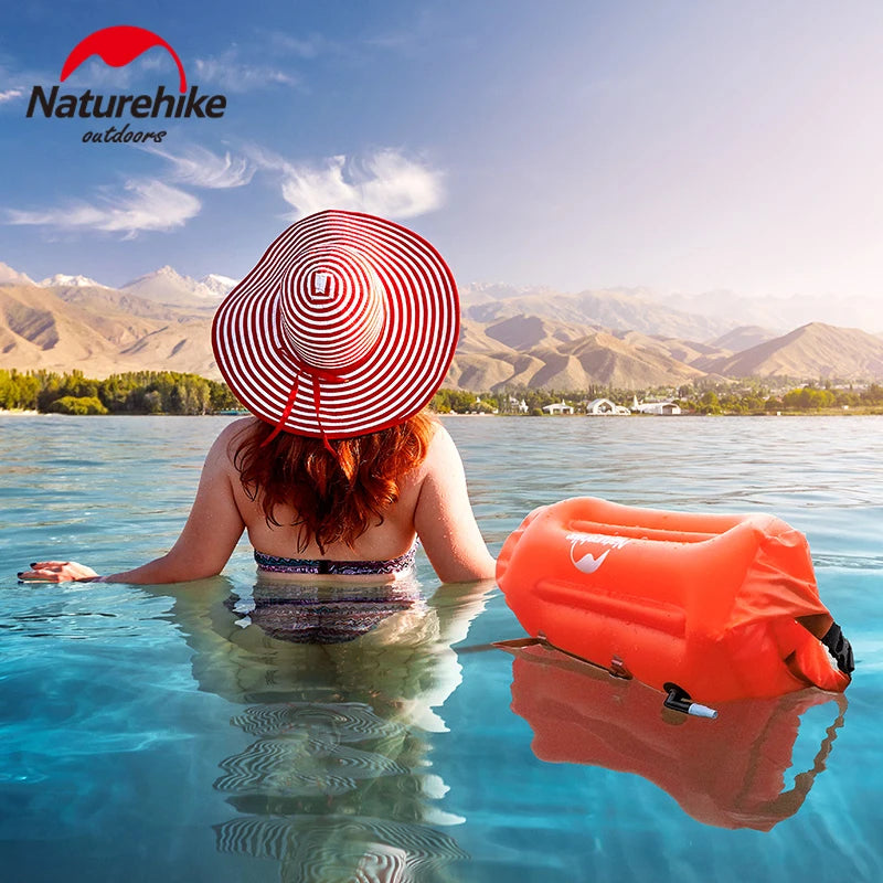 Naturehike 18L Waterproof Bag Inflatable Swimming Bag Double Balloon Swim Buoy Dry Bag Trekking Storage Bag Waterproof Beach Bag