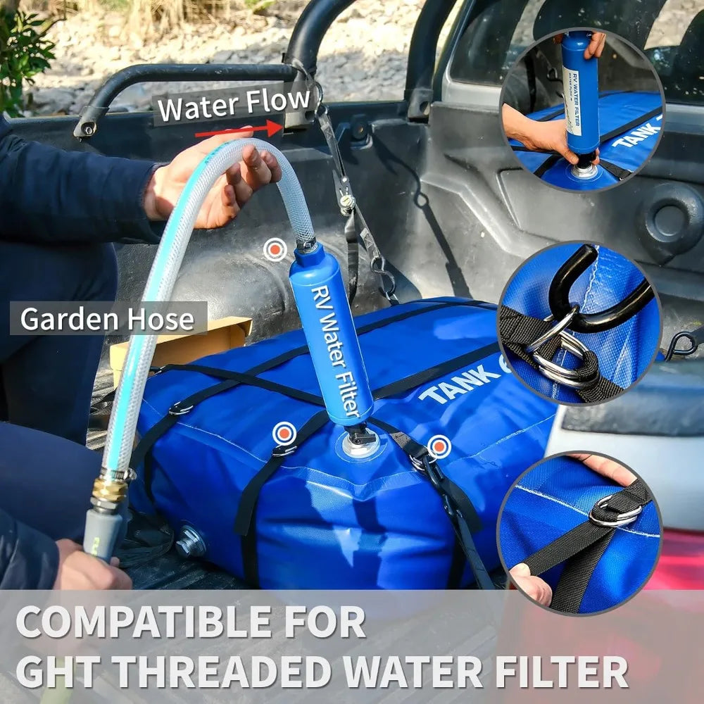 Water Storage Bladder, 60 Gallon Portable RV Fresh Water Tank, Food Grade BPA Free Collapsible Flexible Container for Drinking.