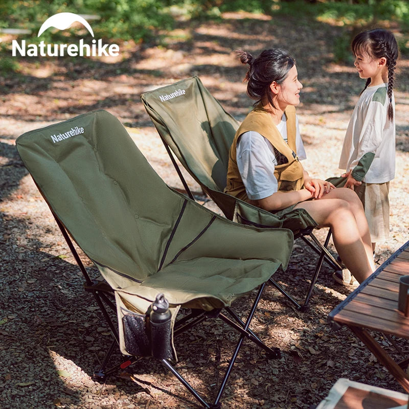 Naturehike High Back Moon Chair Camping Outdoor Fishing Folding Gather Adjustable Lounge Chair Portable Picnic Leisure Seat